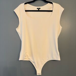 Express Cream Cap Sleeve Body Contour Bodysuit